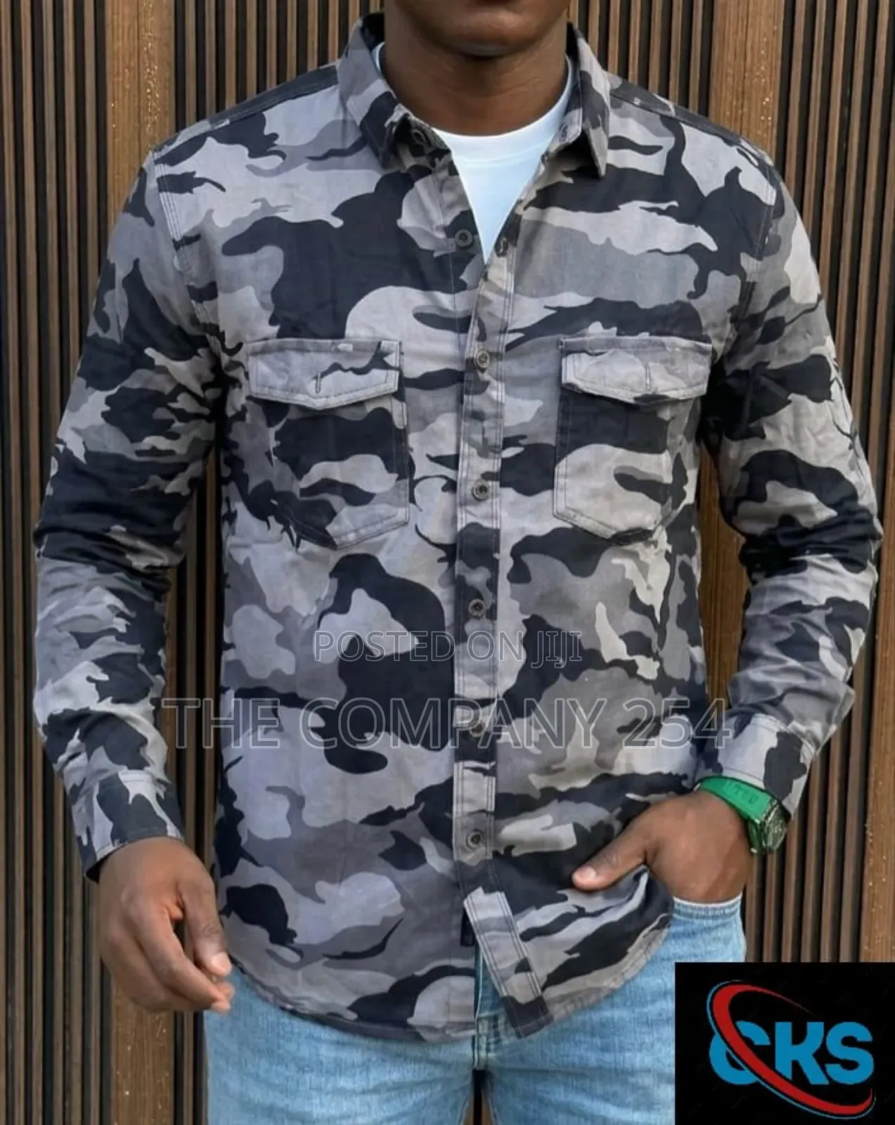 Quality Casual Camouflage Combat Unisex Collar Long Sleeved Shirts