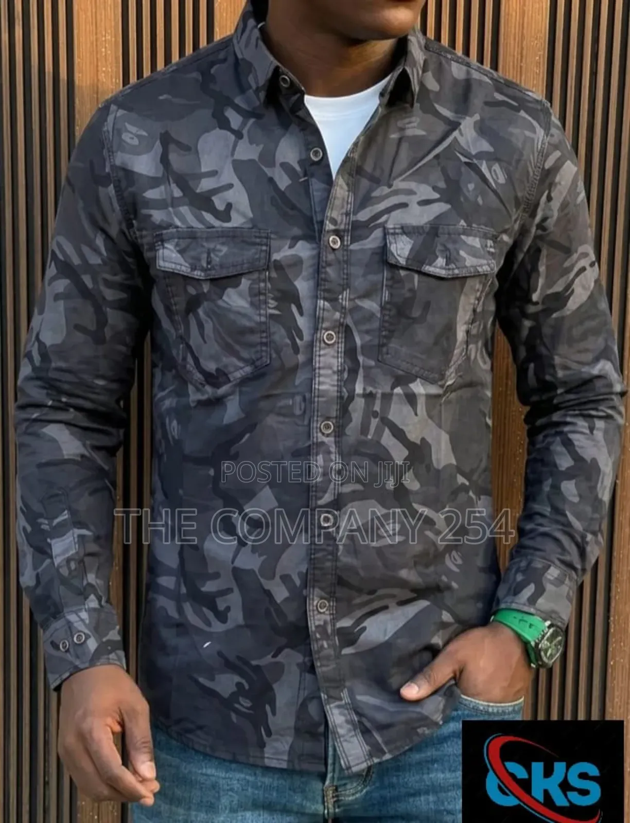 Quality Casual Camouflage Combat Unisex Collar Long Sleeved Shirts