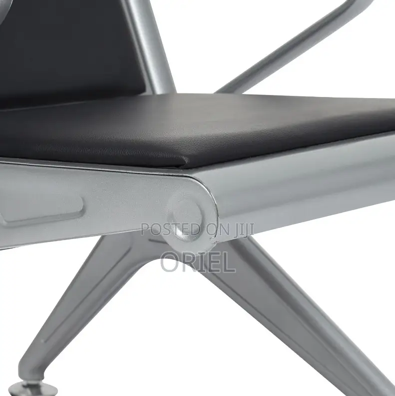 Office Bench : Comfy Leather Padded 3-Seater Office Waiting Bench