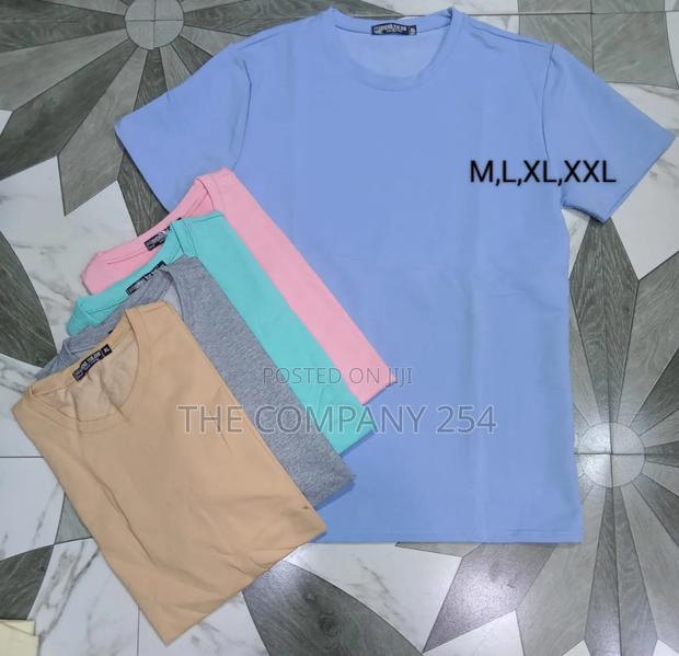 Quality Casual Cotton Unisex Round Neck Plain Tshirts - thumbnail 2