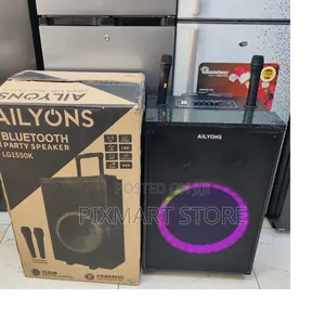 Ailyons 15′′ Wireless Party Speaker With Mic Led Lights