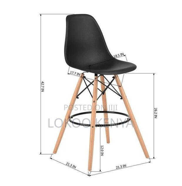 Barstool; Armless Plastic High-Eames Counter Chair - thumbnail 3