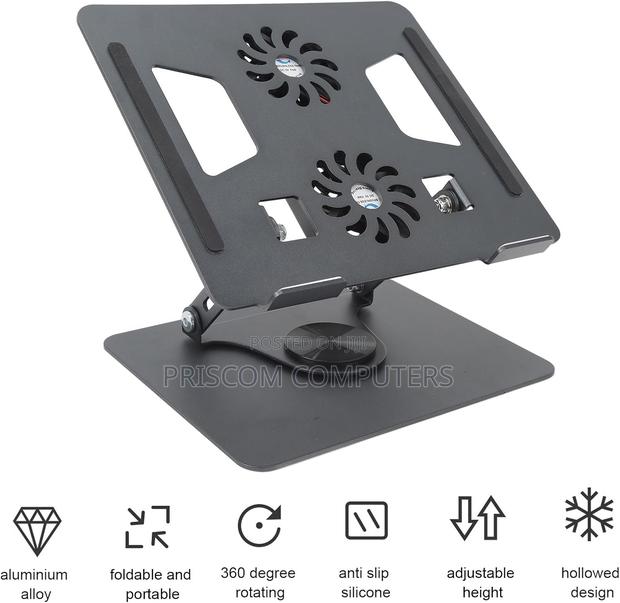 Laptop Stand With Cooling Fan, Adjustable Height Laptop Stand Portable