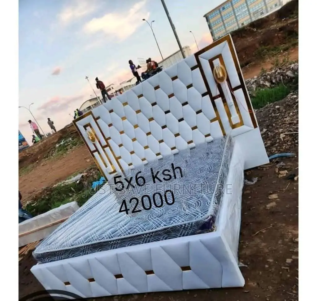 Modern 5x6 Upholstered Bed – Luxury Platform Design (Ksh 42,000)