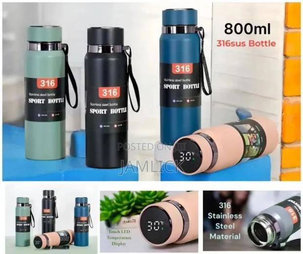 800ml Led Display Temperature Stainless Steel Water Bottle – Hk - thumbnail 2