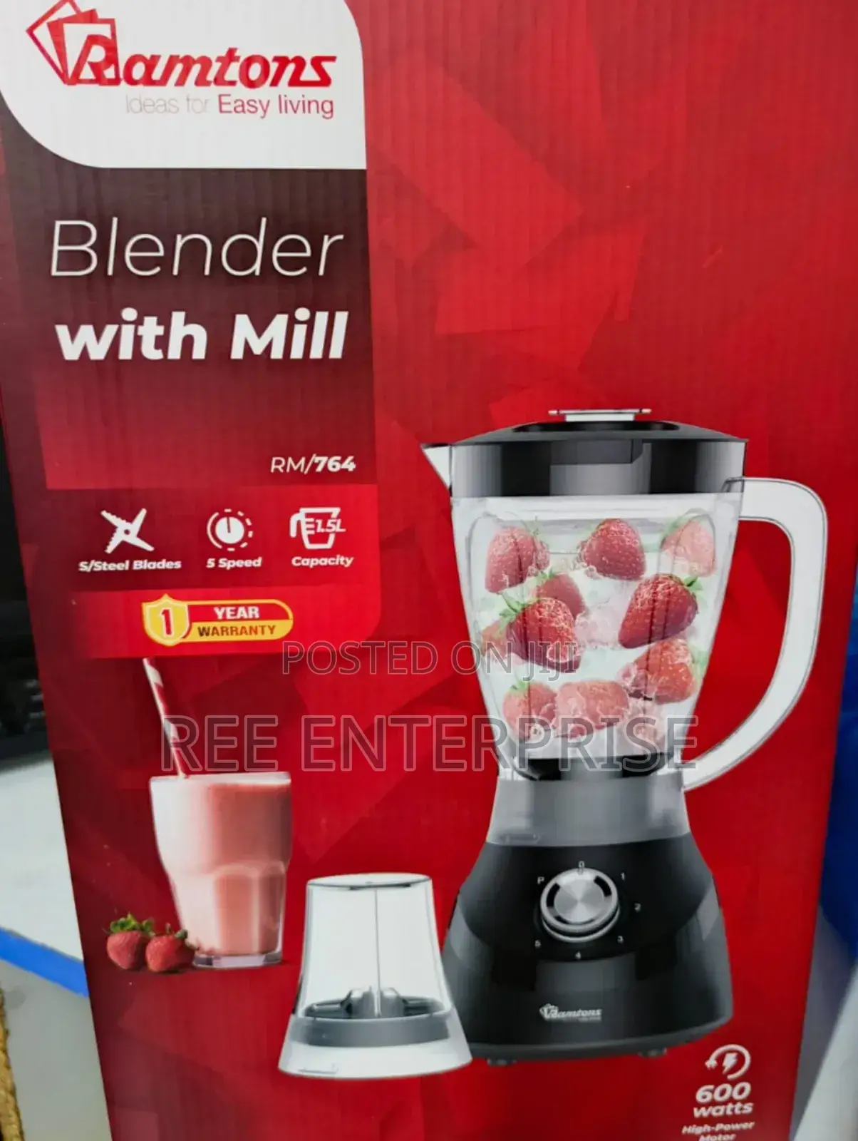 **Ramtons 2 In 1   Brand New Blender  Rm764