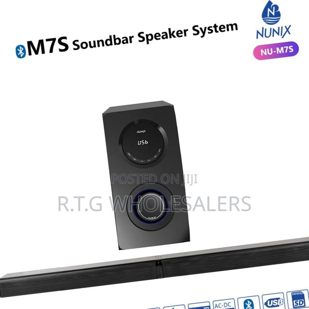 Nunix M7s High Bass Soundbar With Subwoofer – Home Theater Audio