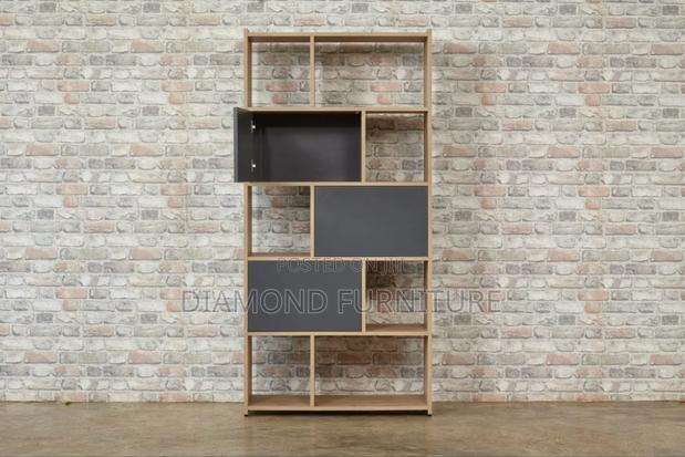 5 Tier Display Shelf–Modern Bookcase With 3 Push to Open Cabinets - thumbnail 2