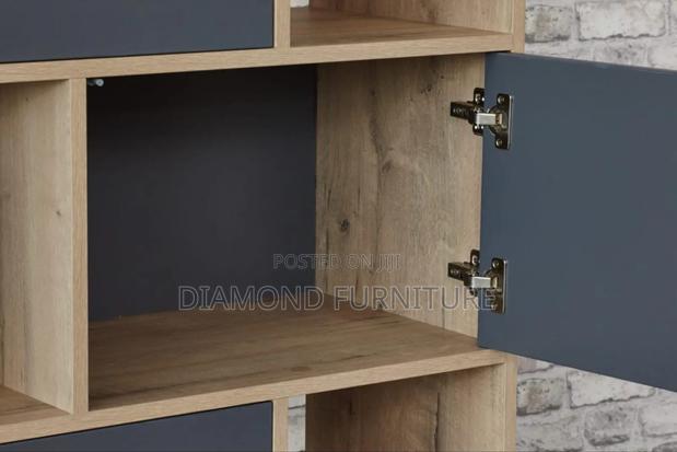5 Tier Display Shelf–Modern Bookcase With 3 Push to Open Cabinets - thumbnail 5