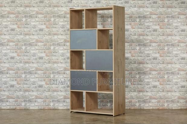 5 Tier Display Shelf–Modern Bookcase With 3 Push to Open Cabinets - thumbnail 6