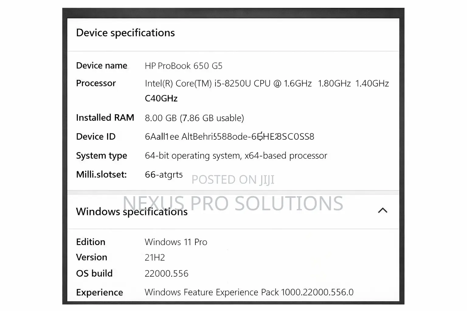 Laptop HP 650 G5 8GB Intel Core i5 SSD 256GB