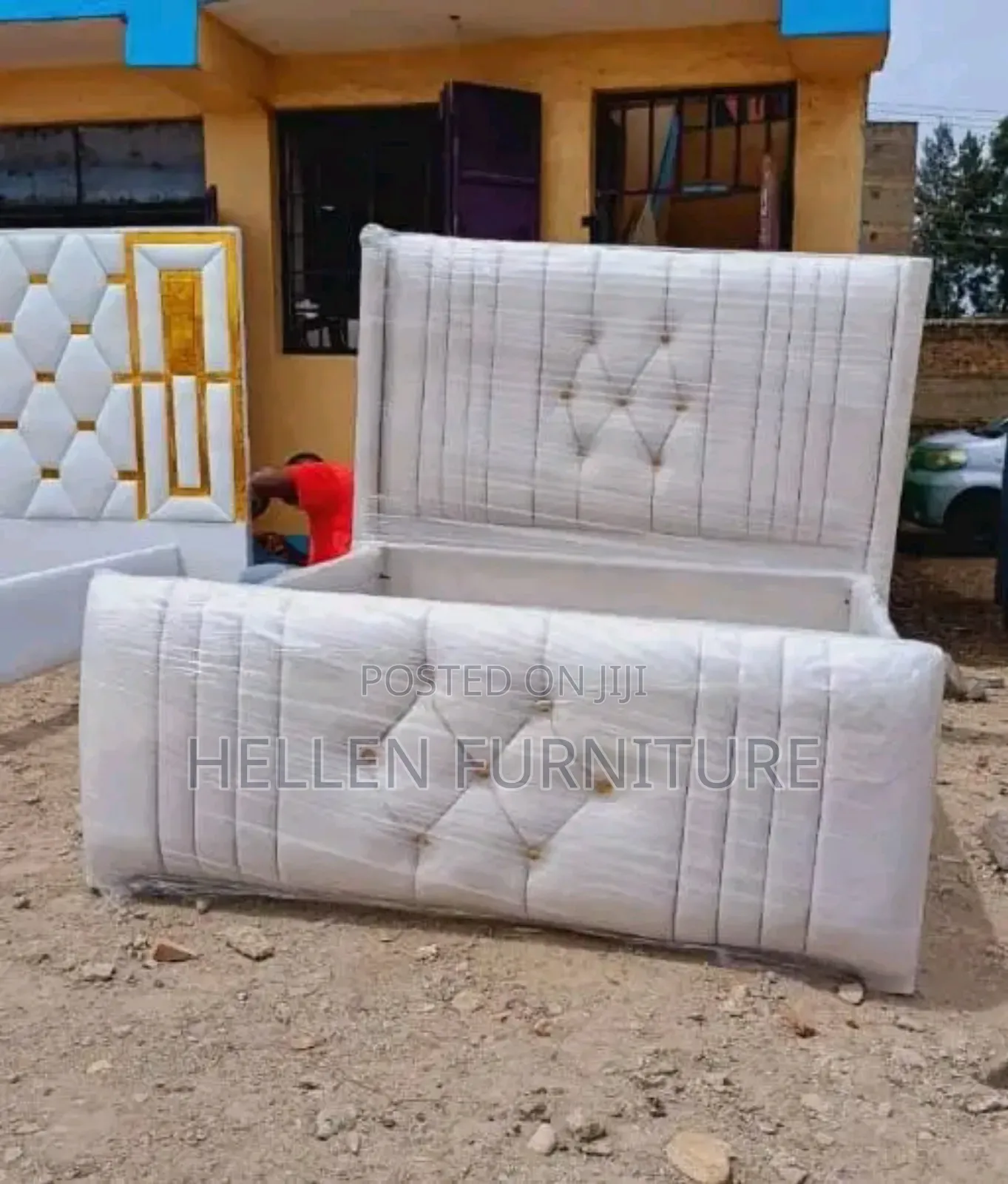 Modern Cream Bed Available