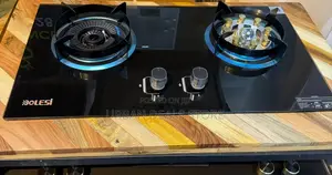 Bolesi Hob 2 Burners With Wok Burner Inbuilt Glass Tampared Gas Hod