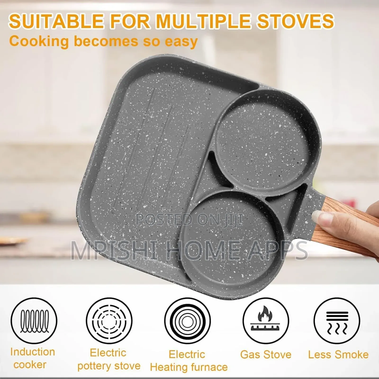 3-Section Non-Stick Frying Pan