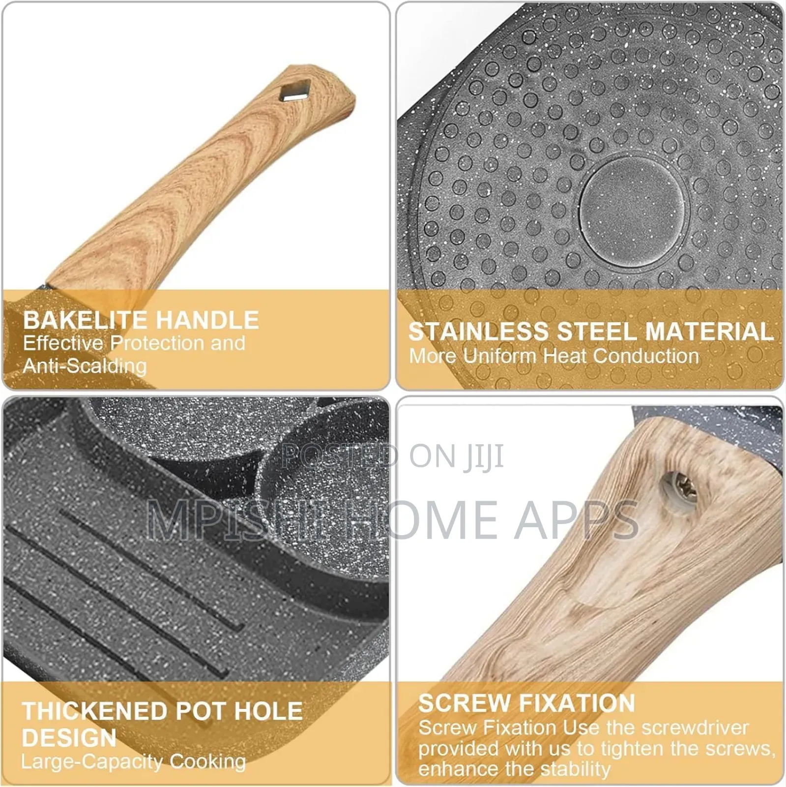 3-Section Non-Stick Frying Pan