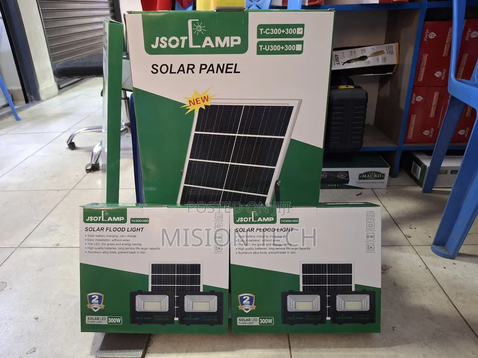 Jsot 300w+300w Solar Flood Light (2-in-1) Dual Lamp + Panel