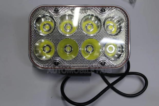 8 Led Motorbike Headlight– Yellow Lens Silver Housing Headlights
