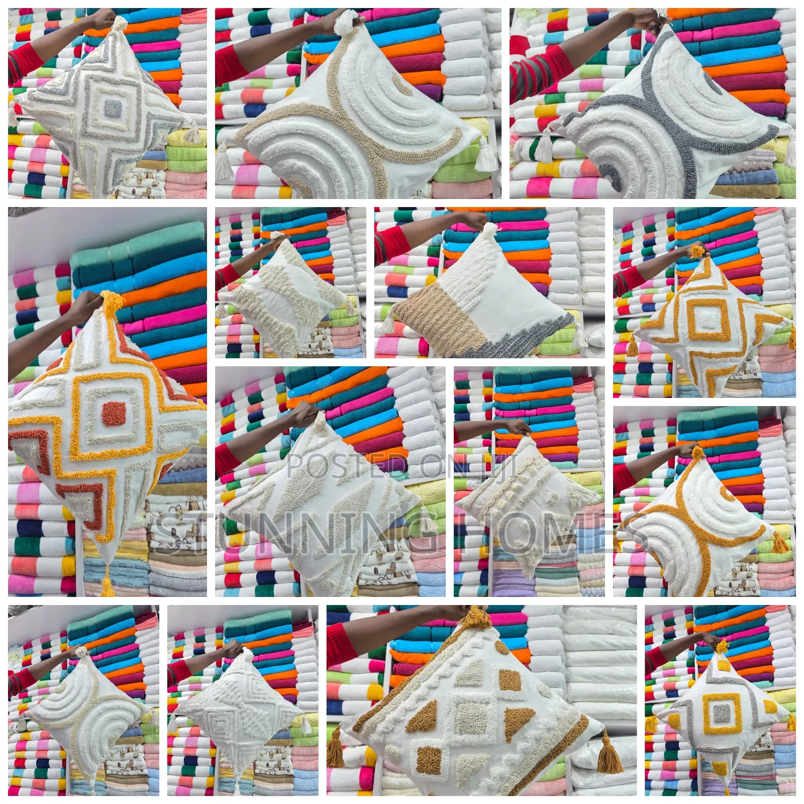 Boho Themed Throw Pillow Cases With Tassels
