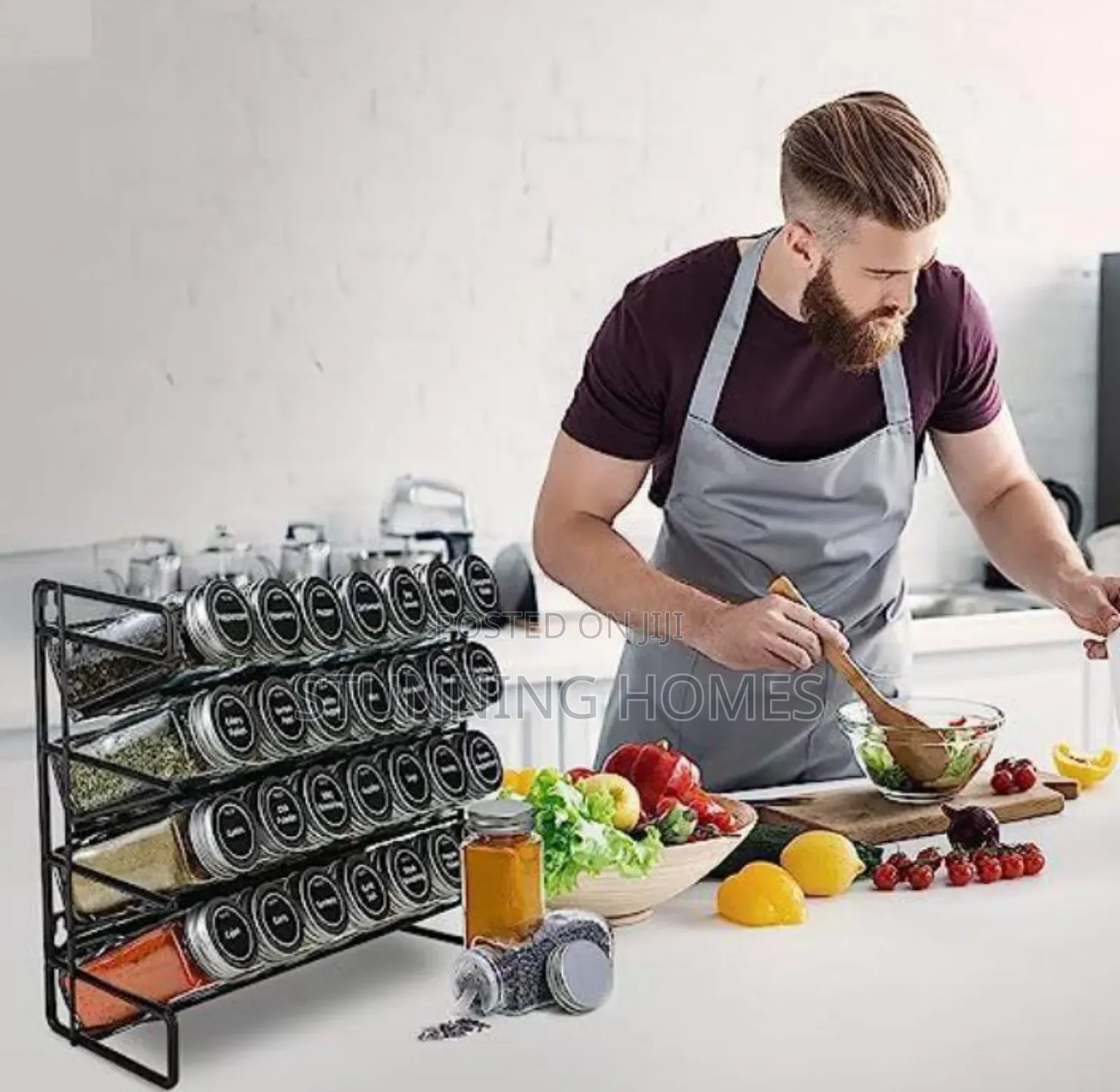 4 Tier Rack With 28 Spice Bottles