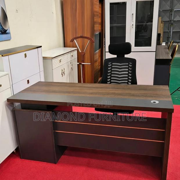1.6m Executive Office Desk With Side Cabinet Cable Port . - thumbnail 2