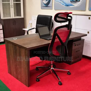1.6m Executive Office Desk With Side Cabinet Cable Port .
