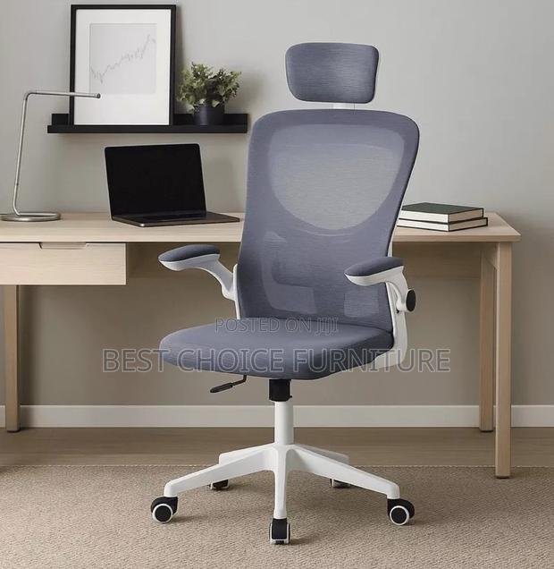 Office Chair; Adjustable Fabric High Back Orthopedic Office Chair - thumbnail 4