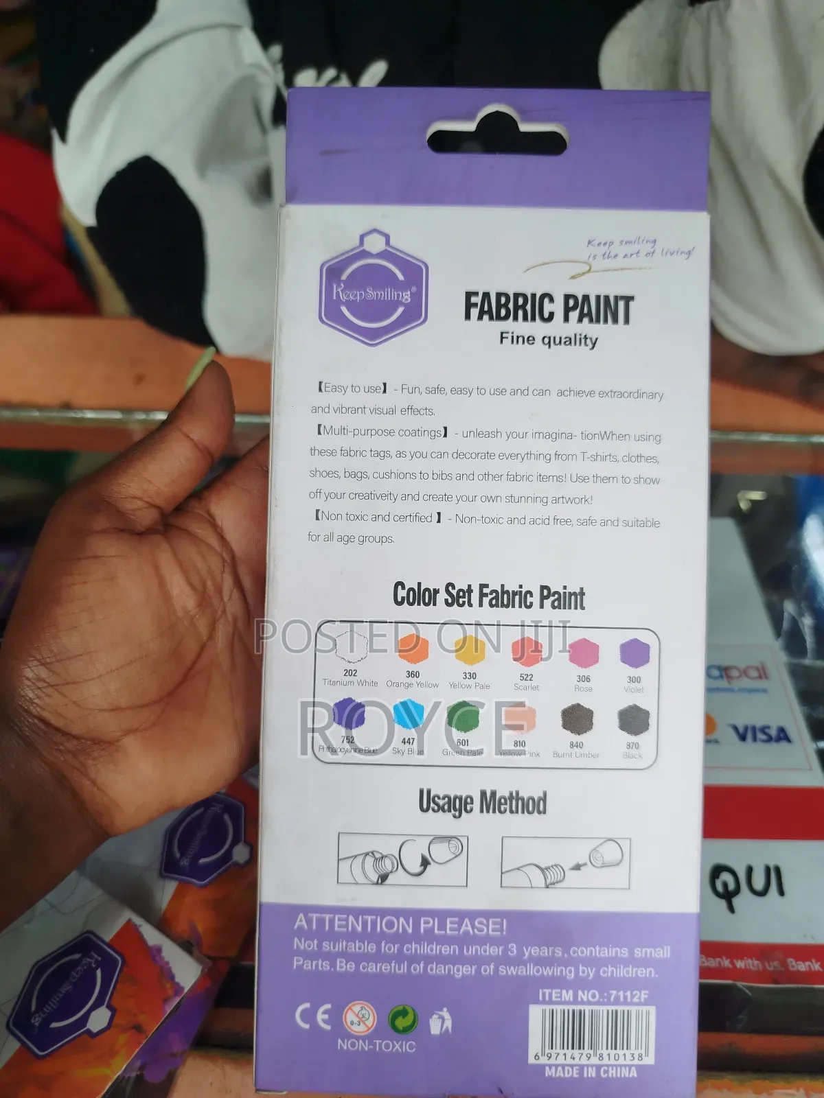 12pcs Fabric Colours (12*12ml)