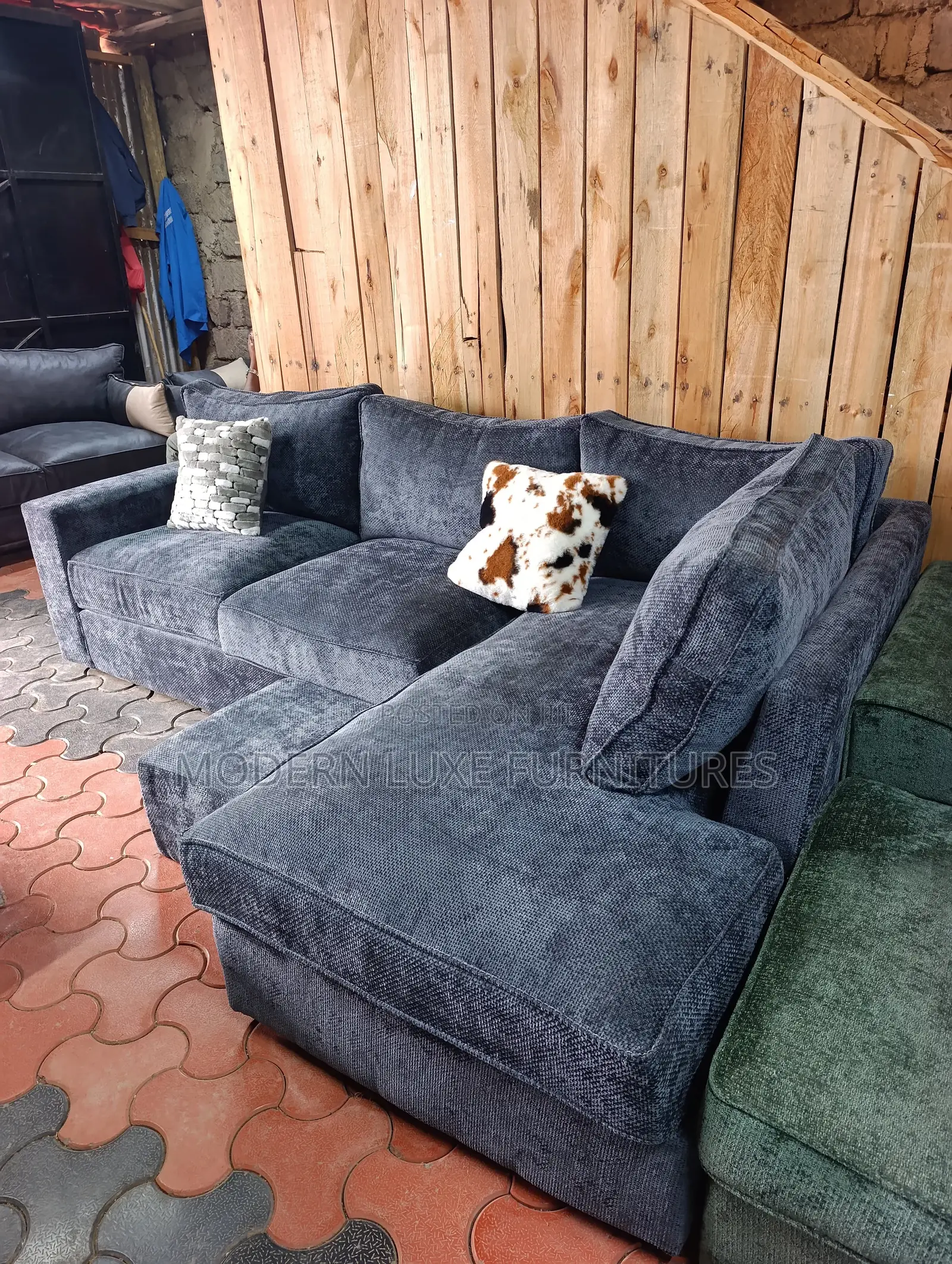 Charcoal Grey L Sofa/L Shaped Sofa/L Sofa