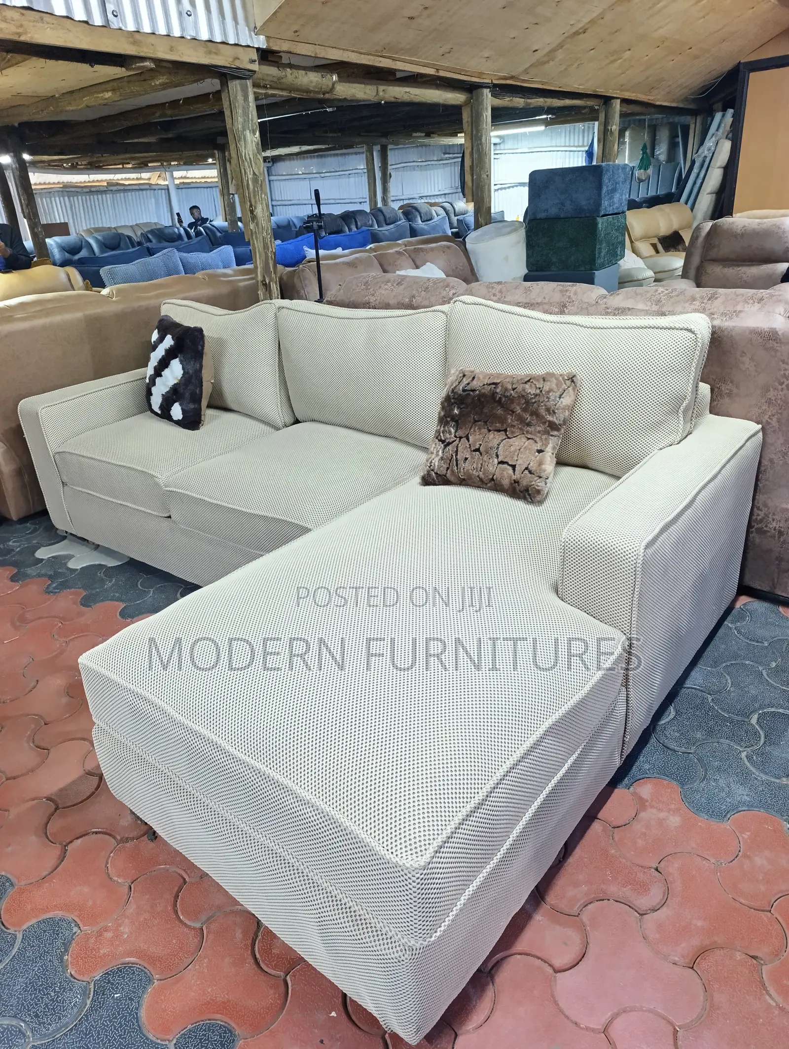 Elegant White L Sofa/L Shaped Sofa/L Sofa