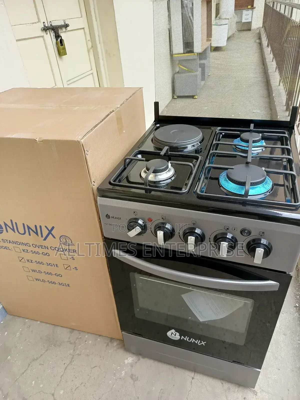 Nunix 50cm by 55cm 3g+1e Standing Cooker With (Electric Oven)