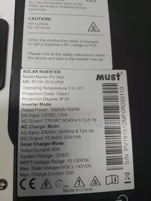 1.5kva 12v Must Hybrid Inverter