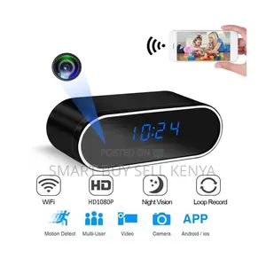 Easy Wireless Setup 1080p Hd Mini Table Clock Wifi Spy Hidden Camera