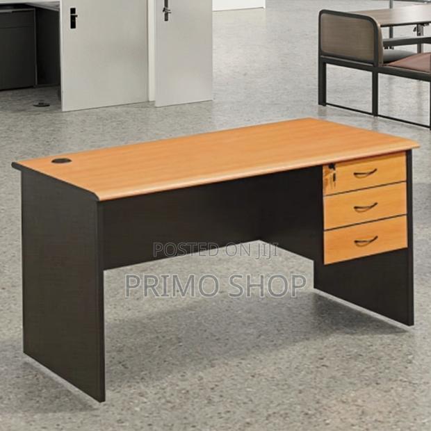 Office Desk : Modern Office Desk Featuring a Wooden-Finish Top - main view