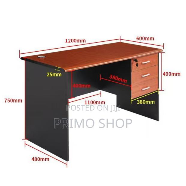 Office Desk : Modern Office Desk Featuring a Wooden-Finish Top - thumbnail 4