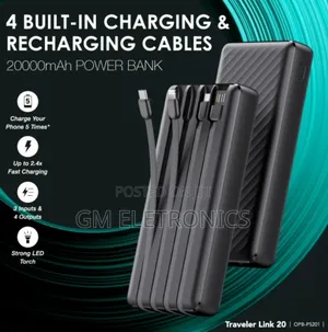 Oraimo 20000mah Power Bank With Attached Cable-5201