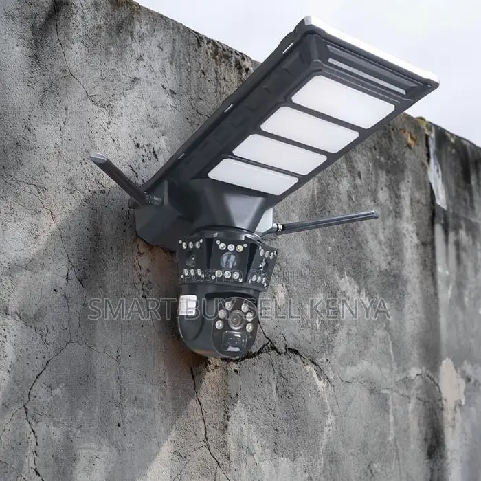 Weatherproof 4g PTZ Rotating Dual Lens Solar Camera Solar Street Light