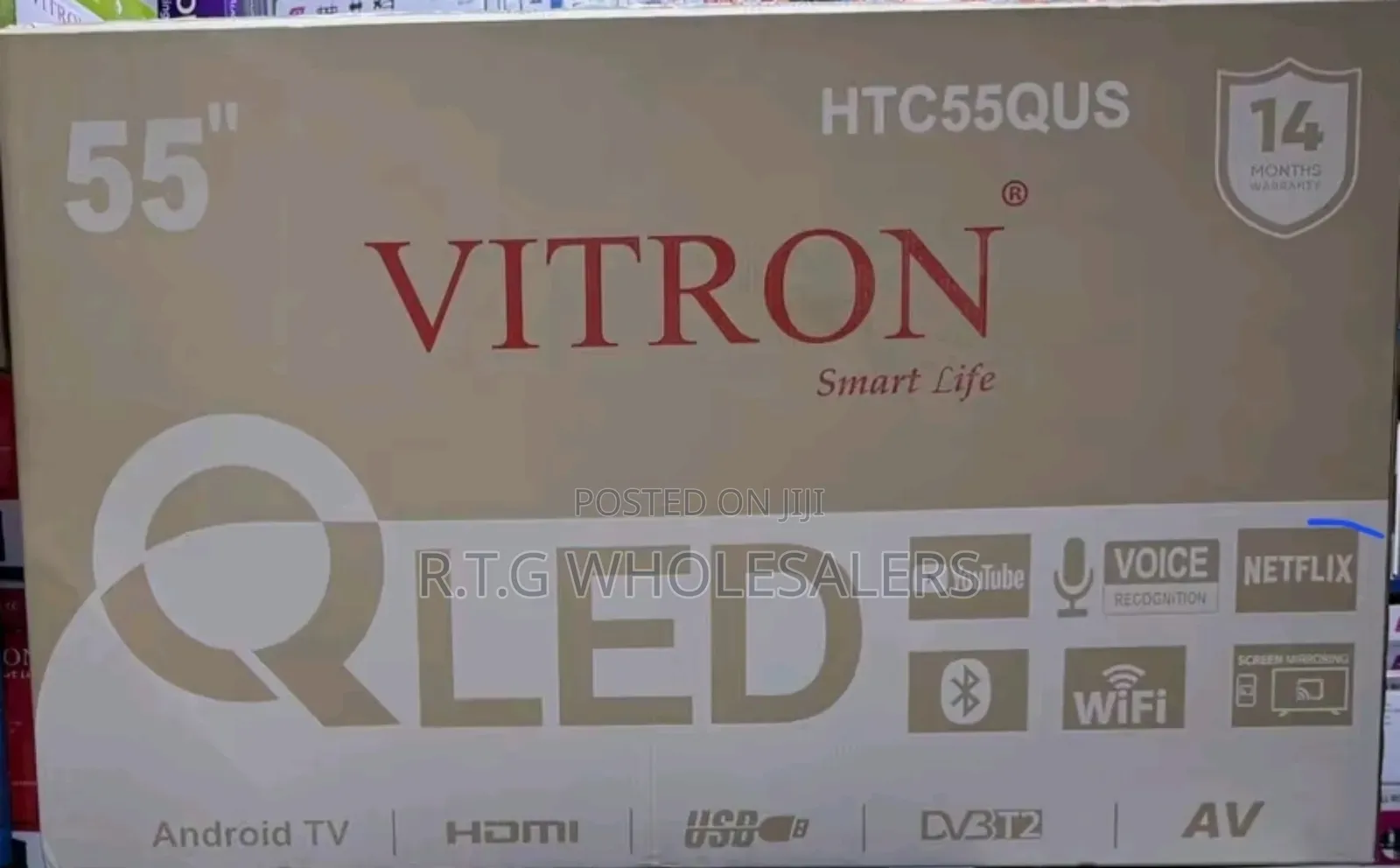 Vitron 55‐Inch Qled Android Tv – Smart, Bt, Vibrant Display