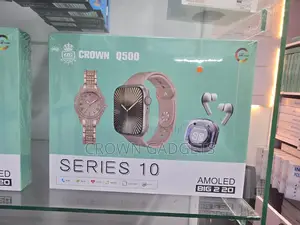 Crown Q500 Smart Watch Combo With Wireless Earbuds