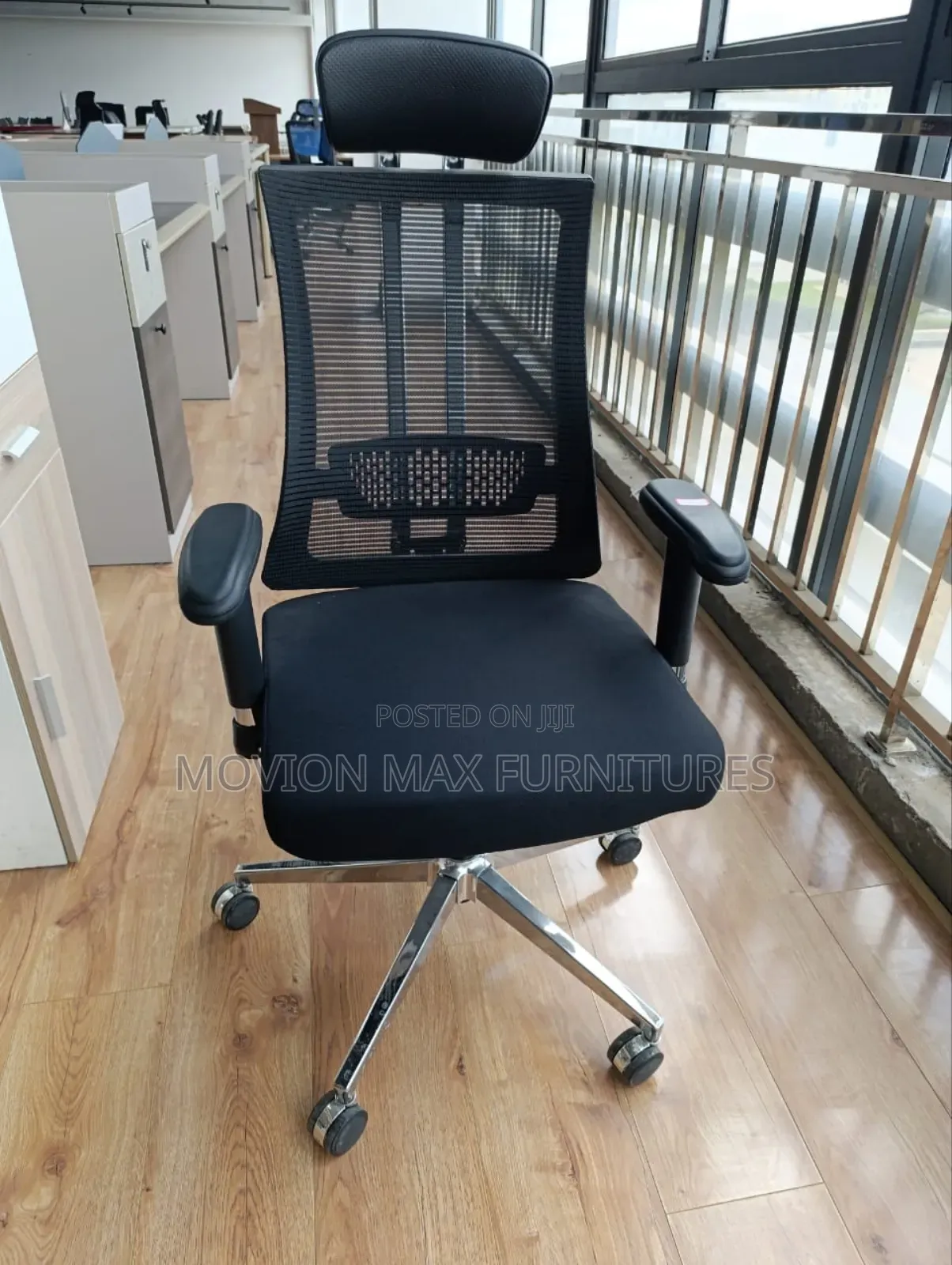 Black Orthopedic Metallic Office Chair