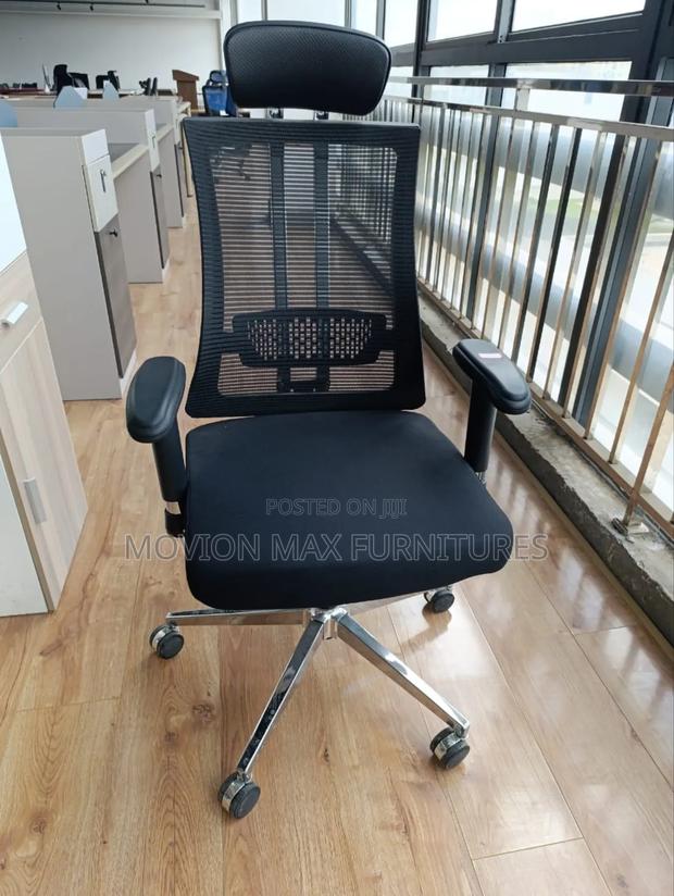 Black Orthopedic Metallic Office Chair