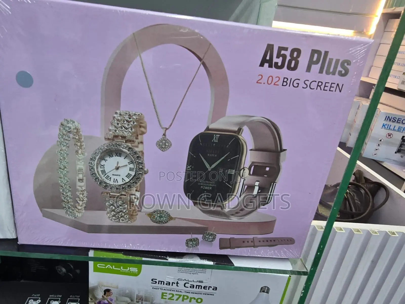 A58 Plus Smartwatch Gift Set for Women 6-in-1 Combo