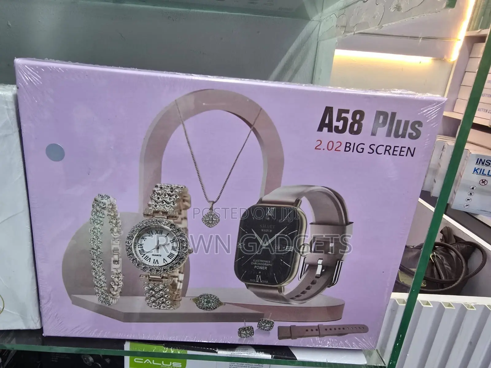 A58 Plus 2.02" Smartwatch With Jewelry Analog Watch