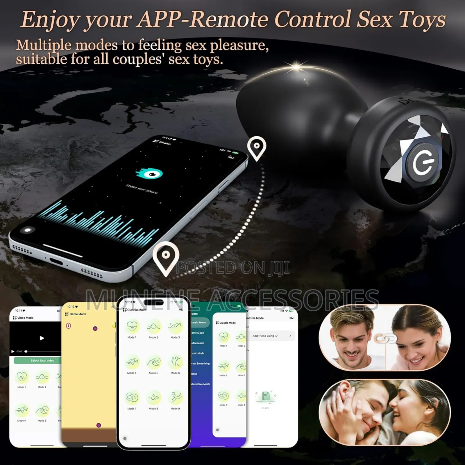 Anal Butt Plug Vibrator Rechargeable With App Control Sex Toy Unisex