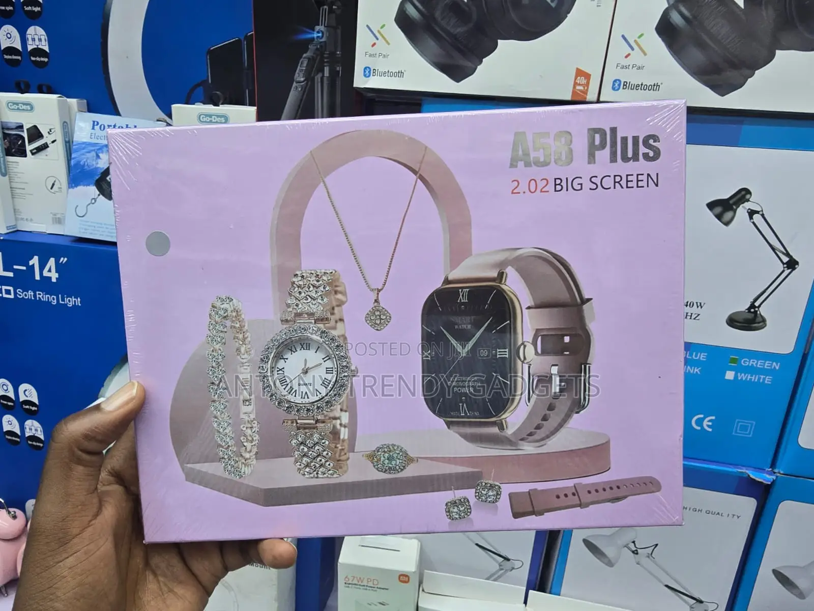 A58 Plus Women Smart Watch Combo Gift Box Set