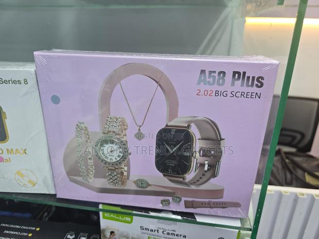 A58 Plus Smartwatch Set, A58 Plus Smartwatch With Bracelet & Necklace - main view