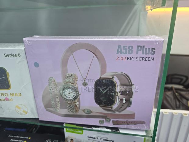 A58 Plus Smartwatch Set, A58 Plus Smartwatch With Bracelet & Necklace - thumbnail 2
