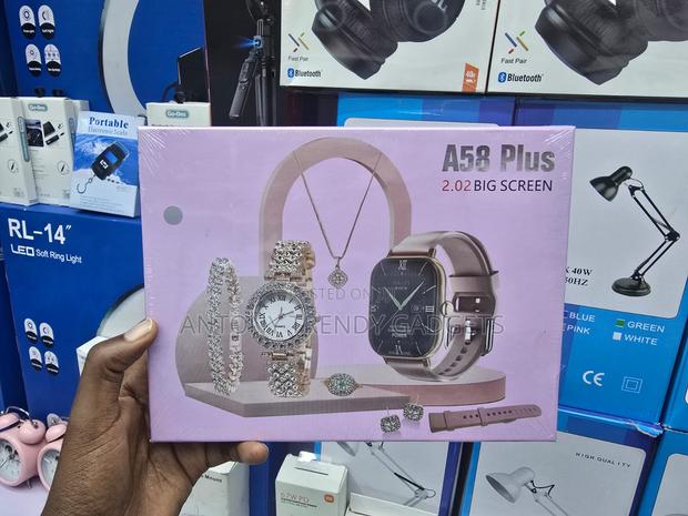 A58 Plus Smartwatch Set, A58 Plus Smartwatch With Bracelet & Necklace - thumbnail 3