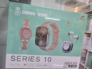 Crown Q500 Bluetooth Smartwatch With Earbuds & Watch