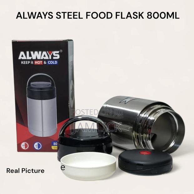 800ml Always Steel Food Flask - Bn