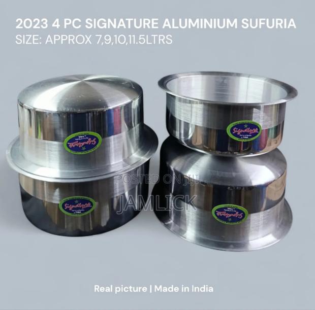 4pcs Set Signature Aluminium Sufuria - Bn - main view